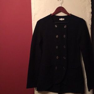 Black Military Style “Silence + Noise” Sweater
